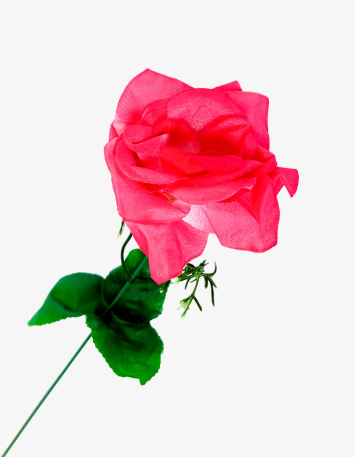 Flor - rosa individual largo 45 cm,  corola 8cm