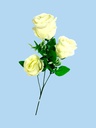 Flor - ramo de 3 rosas con adornos blancos, largo 62 cm, corola 7cm