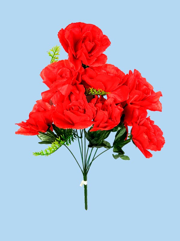 Flor - ramo de 9 rosas, largo 50cm, corola 9 cm