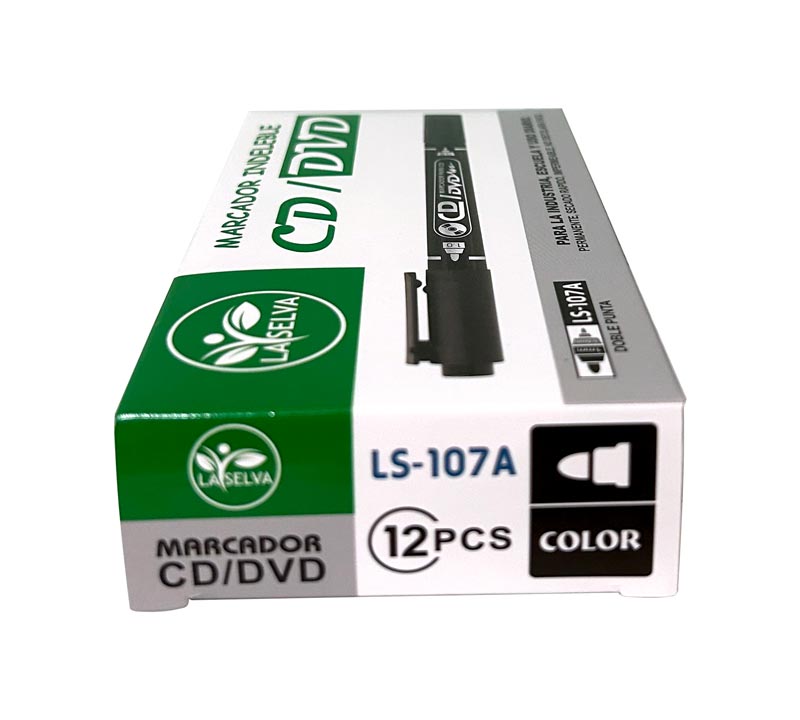 Marcador indeleble doble punta para CD/DVD La Selva de 12pcs