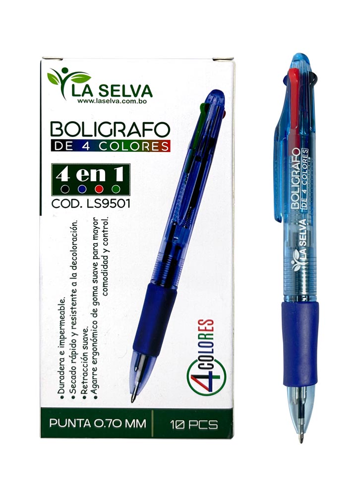 Boligrafo de 4 colores La Selva de 10pcs
