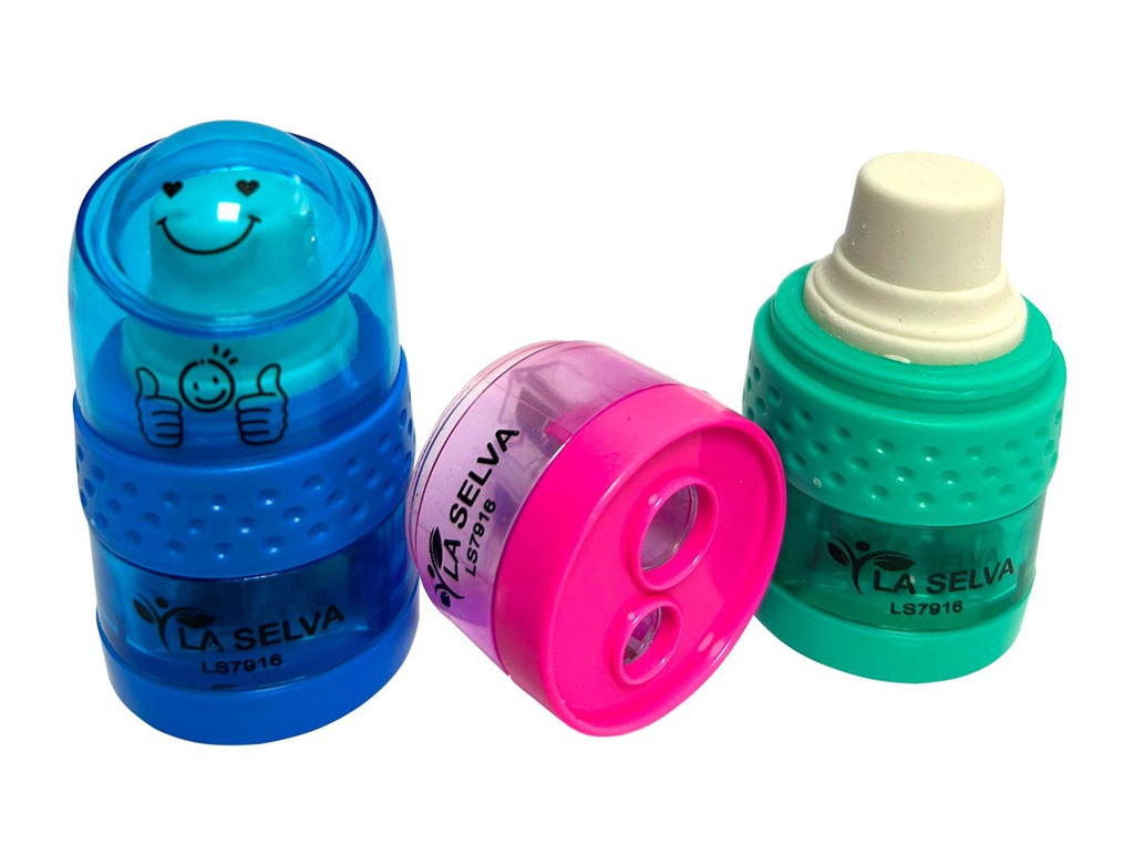 Tajador doble 8mm y 12mm + borrador La Selva de 16pcs