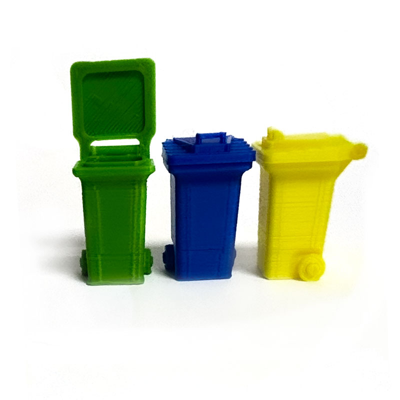 Maqueta - contenedor de reciclaje escala 1:50 3pcs