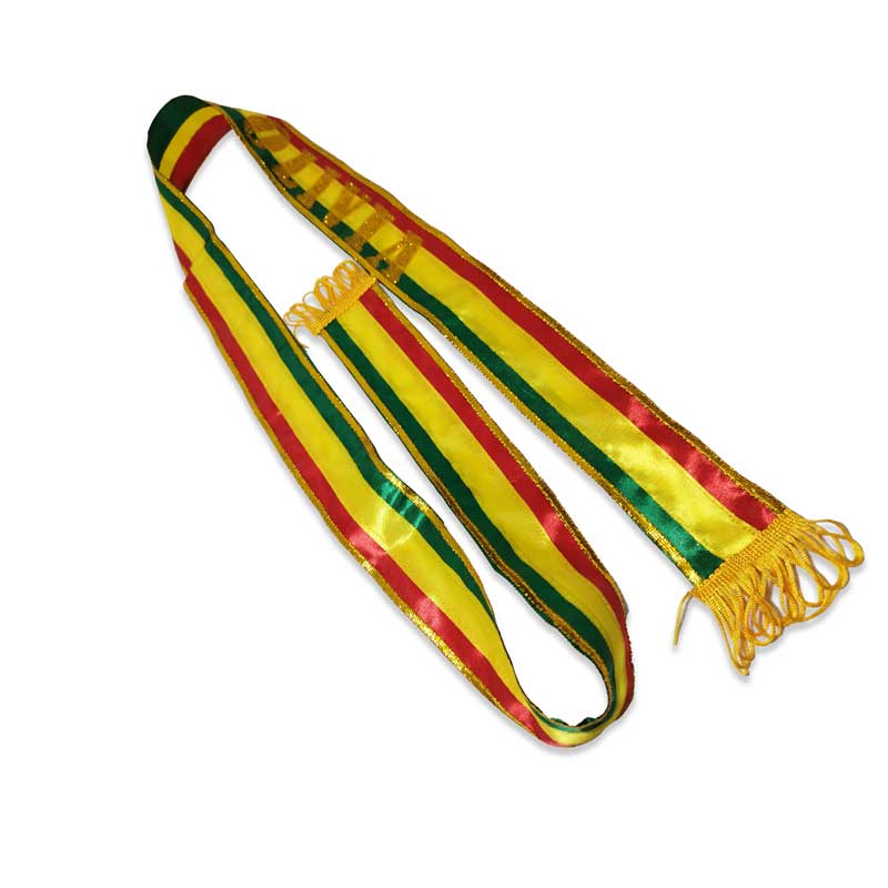 Banda tricolor 5.5CMx1.5M con Borde Dorado