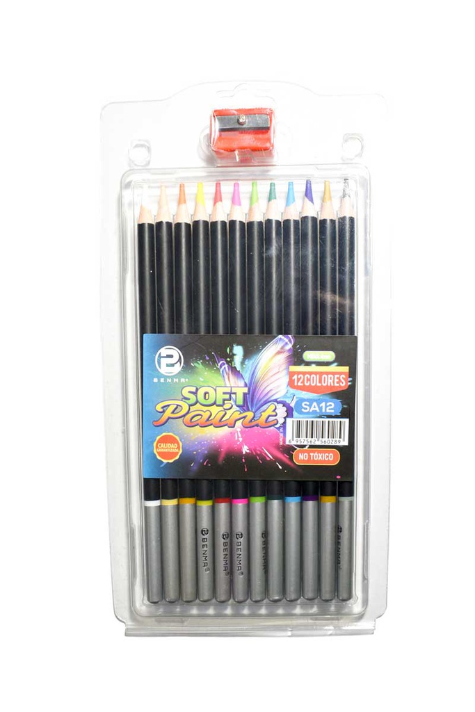 Color largo mina 4mm Soft Paint Benma de 12 Colores + 1 tajador