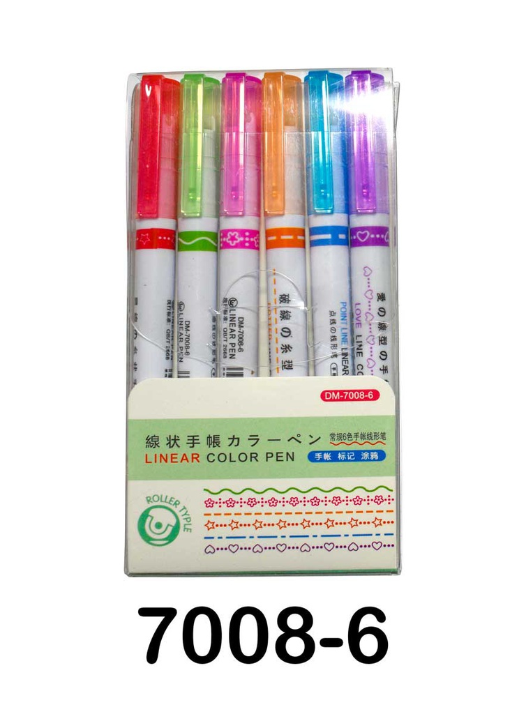 Marcador de figuras con sello de rodillo estuche 6 pcs