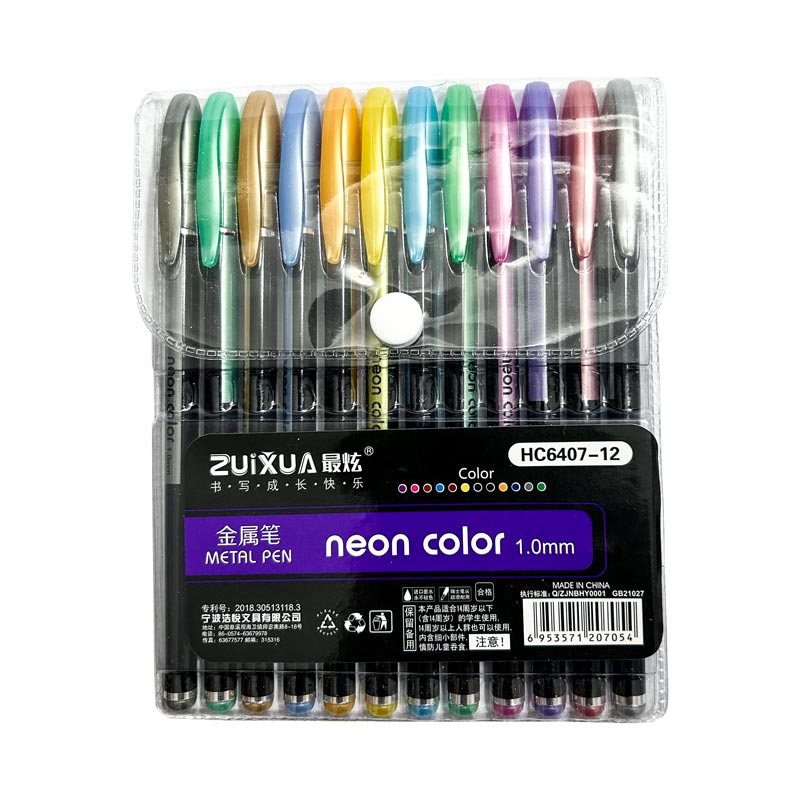 Boligrafo neon color METAL PEN HT6407-12  Zuixua 12 colores