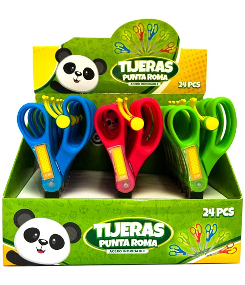 Tijeras punta roma con nombre CreArte 3 colores 24pcs