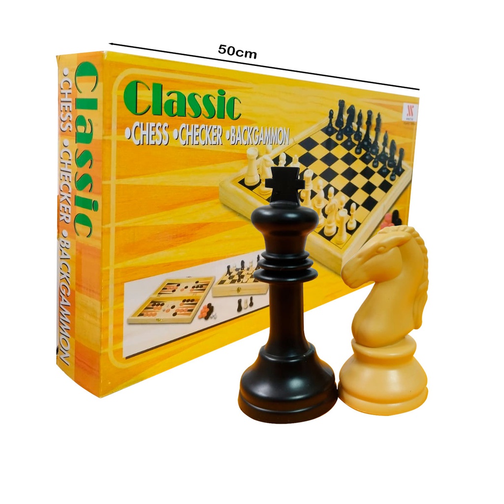 Ajedrez Classic. Chess Checker Backgammon  50x50cm (1899A)