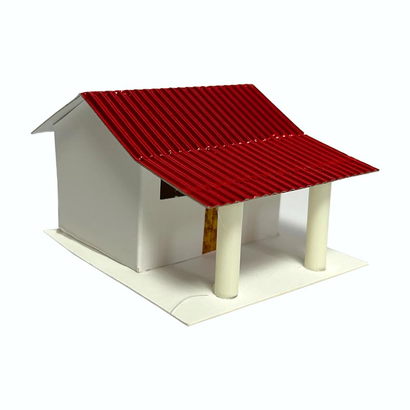 Maqueteria - CASAS MEDIANOS CON SOMBRILLA 4.5CM ALTO, 7.5 LARGO