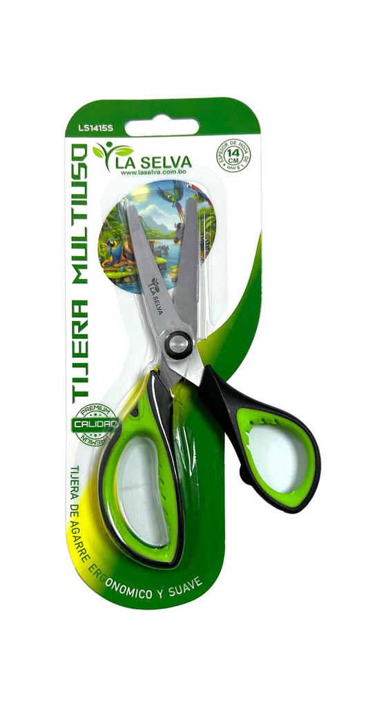 Tijera multiuso ergonomico y suave 14cm La Selva