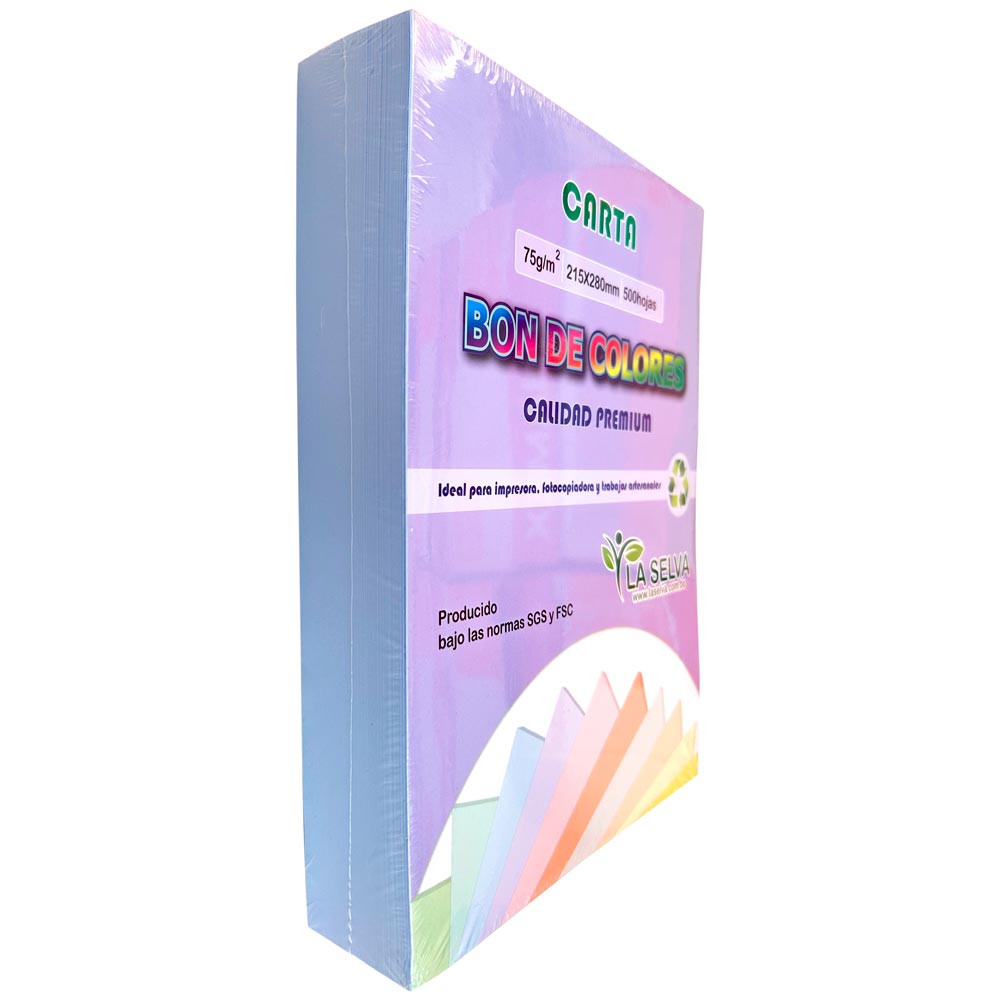 Bon de colores MORANDI 500 hojas Carta La Selva