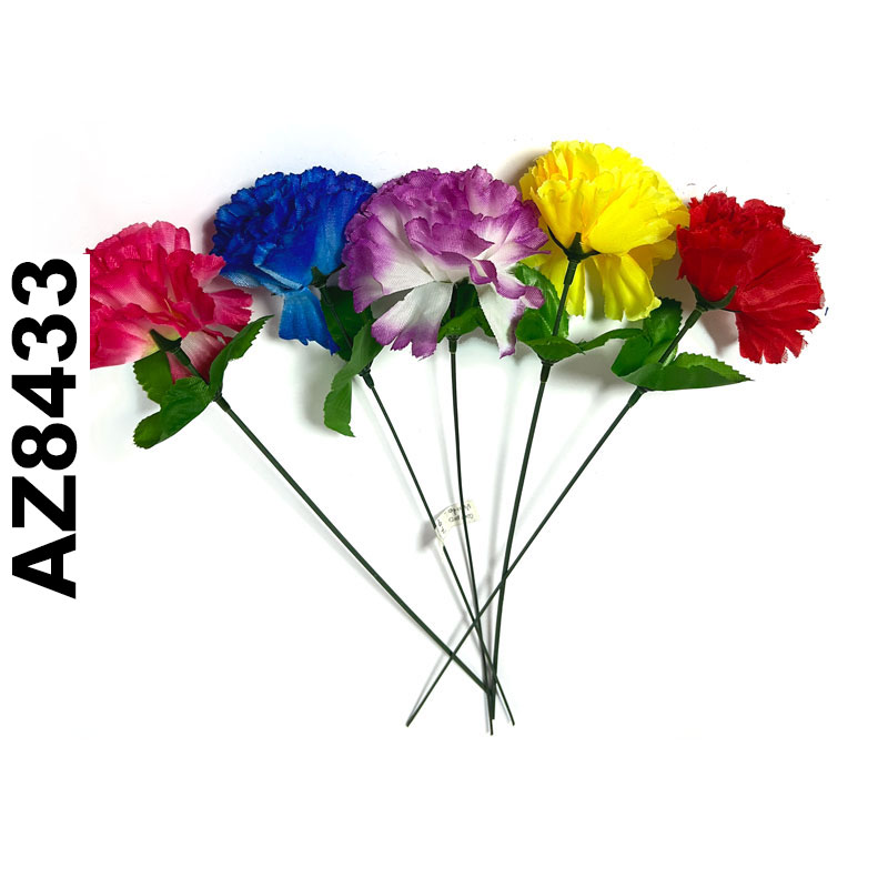 Flor - clavel individual económico AZ8433, largo 30cm, corola 6cm, 12 pcs