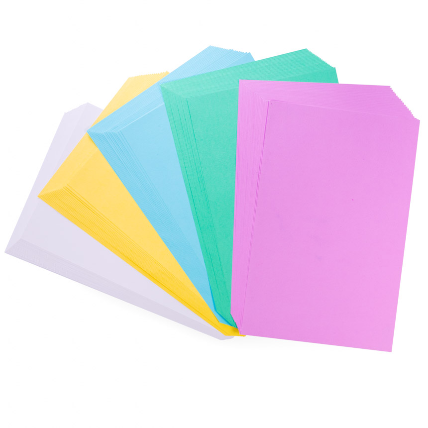 Cartulina colores suaves Oficio 100hjs