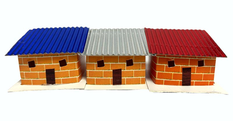 Maqueteria - Casas Pequeñas 12pcs 3.5 ALTO, 5CM LARGO