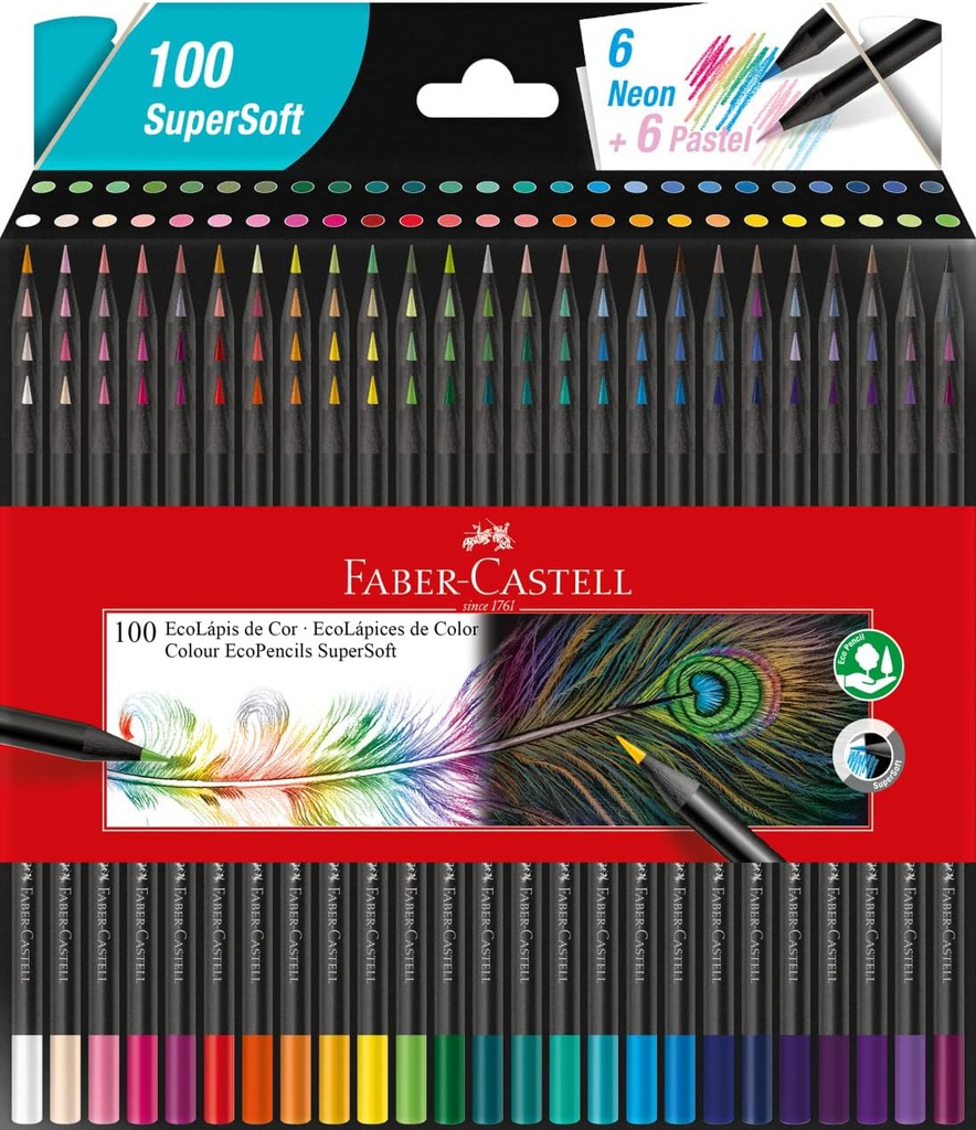 Color largo redondo Faber Castell 100 colores SUPER SOFT