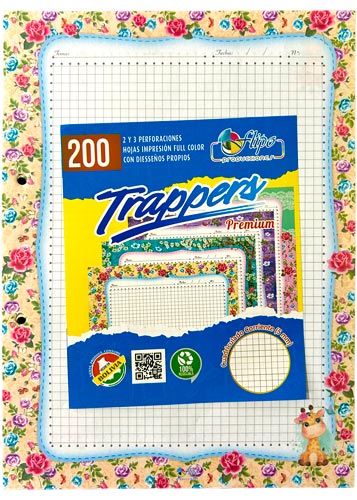 Hojas trapper FULL COLOR PREMIUM Flipo 200hjs (2 Huecos)