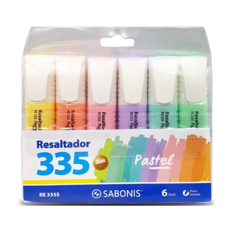 Resaltador pastel RE335 Sabonis 6 colores