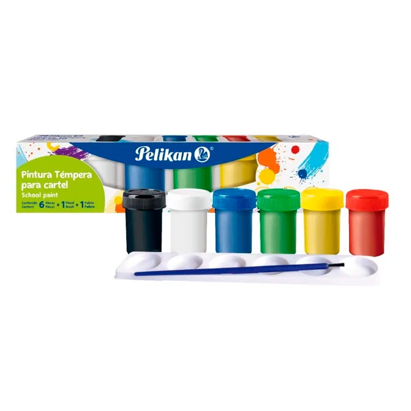 Tempera Pelikan 20ml Frascos 6 Colores