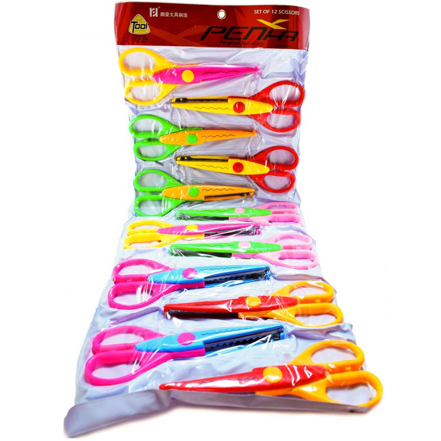 Tijeras zig zag 5" escolar 12PCS