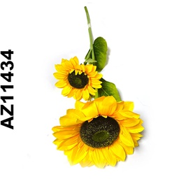 [AZ11434] Flor - ramo de 2 girasoles AZ11434, largo 108 cm, 2 corolas de 17 Y 25cm