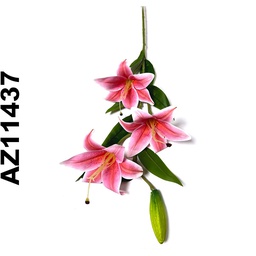 [AZ11437] Flor - ramo de lirios AZ11437, alto 100 cm, 3 corolas de 12cm
