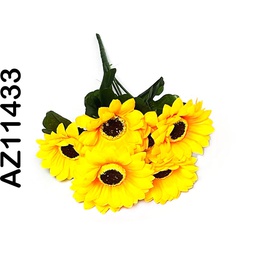 [AZ11433] Flor - ramo de 7 girasoles AZ11433, largo 28 cm, 7 corolas de 7cm