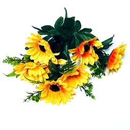 [0408-507] Flor - ramo de 7 girasoles 0408-507, largo 36cm, 7 corolas de 8cm