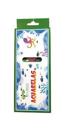 [WCC1221] Acuarelas escolares PEQUEÑO La Selva 12 colores