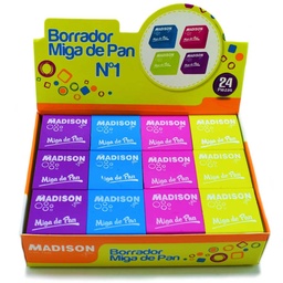 [7222] Borrador Colores Miga de pan madison Nº 1 24Pcs