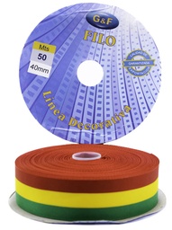 [CT40mmX50m] Cinta Tricolor ROLLO Boliviana 40mmx50m