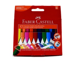 [523011] Crayon Jumbo Faber Castell Grip Borrables 12 colores