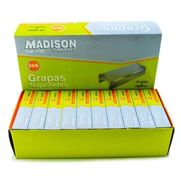 [8380] Grapas 24/6 niqueladas 24/6 MADISON 10x1000pcs