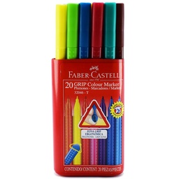 [32046-T] Marcador grip Faber Castell estuche de 20 colores
