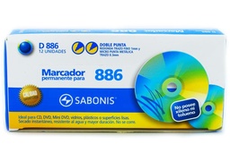 Marcador indeleble para CD doble punta Sabonis 12pcs (VERDE)