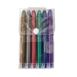 [22246-1/MM-6C] Marcador para superficies Oscuras blister (azul, plata, lila, rojo, verde y dorado) 6Pcs