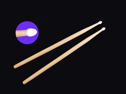 Par de baqueta para Tambor con CABEZA PLASTICA