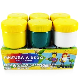 [11315] Pintura al dedo PEQUEÑO Acrilex 6 colores 15ml