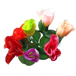 [ROSA-LUZ] ROSA ROJO Y COLORES CON LUZ 12 PCS  30cm  CON CELOFAN