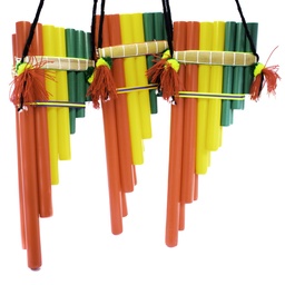 [ZAMPOÑA PLASTICO] Instrumento Musical - Zampoña plástico TRICOLOR 6-7 tubos