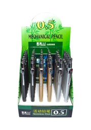 [1001] Portamina mecanismo metalico 1001 colores plateado y dorado 0.5mm exhibidor Mai Guang de 36pcs