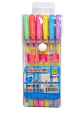 [HP2012] Boligrafo arco iris fashion smooth writing gel pens Zuixua 6 colores