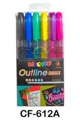 [CF-612A] Marcador Outliner CF-612A, 6 colores