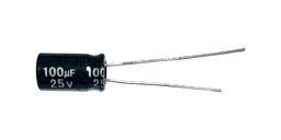 [100UF] Robotica - condensador electrolitico radial, 100uF, 25V, 105ºC