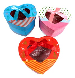 [10389] Cajita de regalo en forma de corazón con ventana mediano (12pcs)