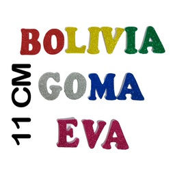 [LGE1138] Letras en goma eva GIGANTE de 11cm Troquebol  (juego de 1 abecedario, 2 vocales, 1R, 1S)