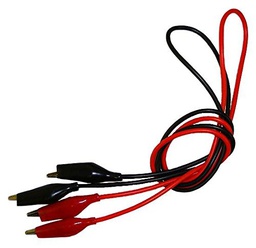 [CC35CM] Robotica - Par de cable + pinza/caiman/cocodrilo rojo y negro 50 cm aprox.