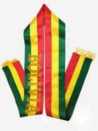 [BANDA TRICOLOR] BANDA TRICOLOR ESPECIAL CON  SU ESCARAPELA, Y BORLA
