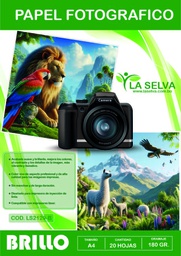 Papel fotografico A4 de 180grs La Selva de 20 hojas