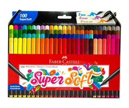 [556000] Marcador SUPER SOFT punta pincel Faber Castell 100 colores